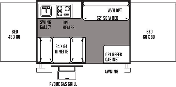 Rent pop up camper 207 Floor Plan